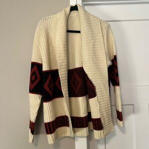 Vintage Cream Cardigan with Bold Color Blocking